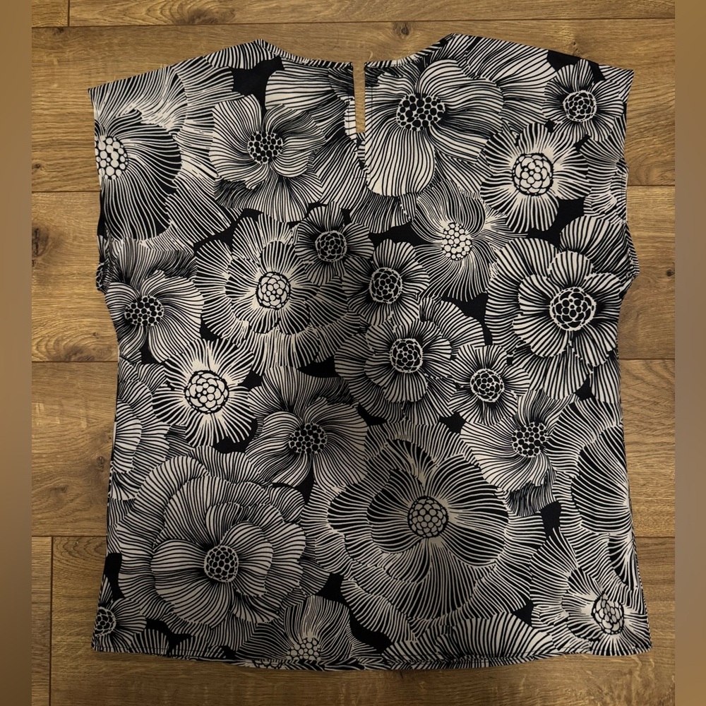 Express Black and White Floral Blouse